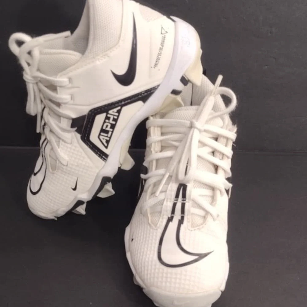 White Athletic Shoes with Black Accents size 13c kids pre owned Exellent cond
